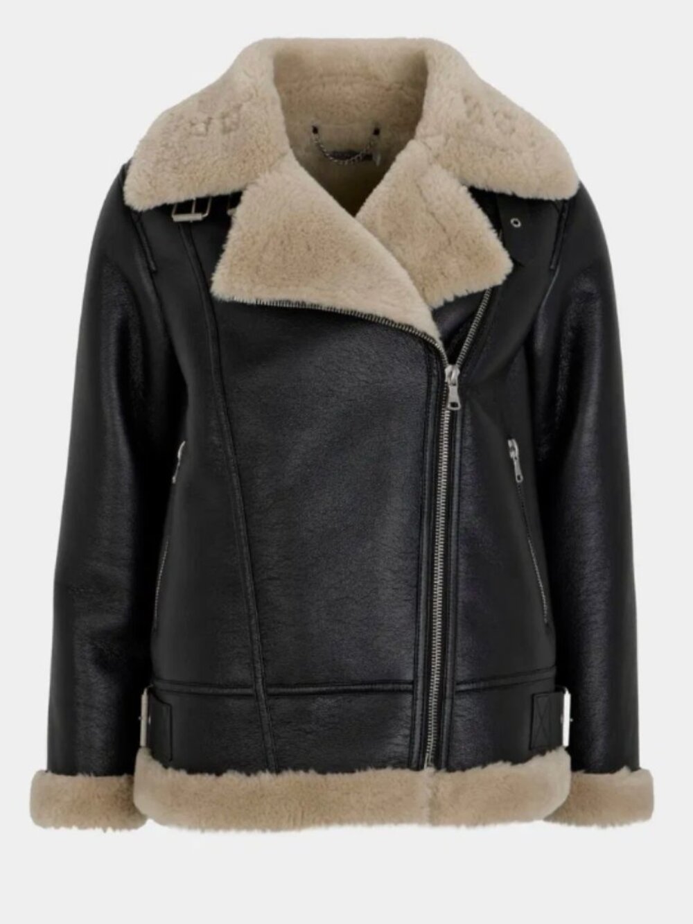 MINT VELVET Wide Collar Aviator Jacket Sherpa